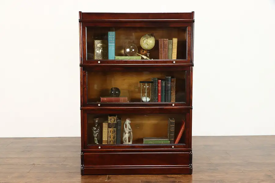 Main image of Arts & Crafts Mission Antique 3 Stack Office or Library Bookcase, Macey