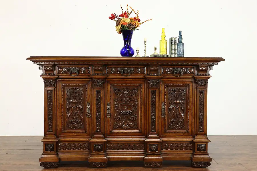 Main image of Renaissance Italian Antique Sideboard, Back Bar, Hall or TV Console