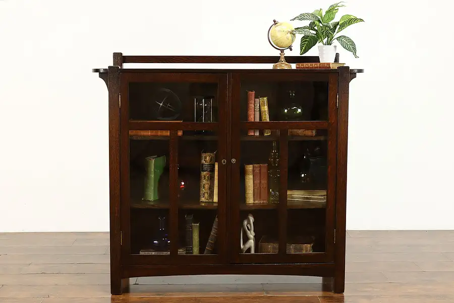 Main image of Arts & Crafts Mission Antique Craftsman Office or Library Bookcase, China