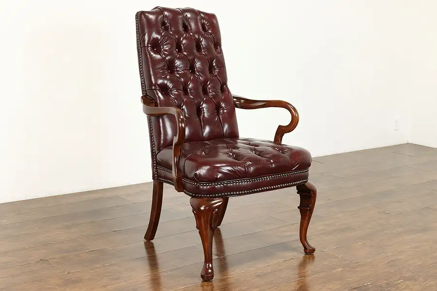 Main image of Traditional Georgian Design Vintage Tufted Faux Leather Chair