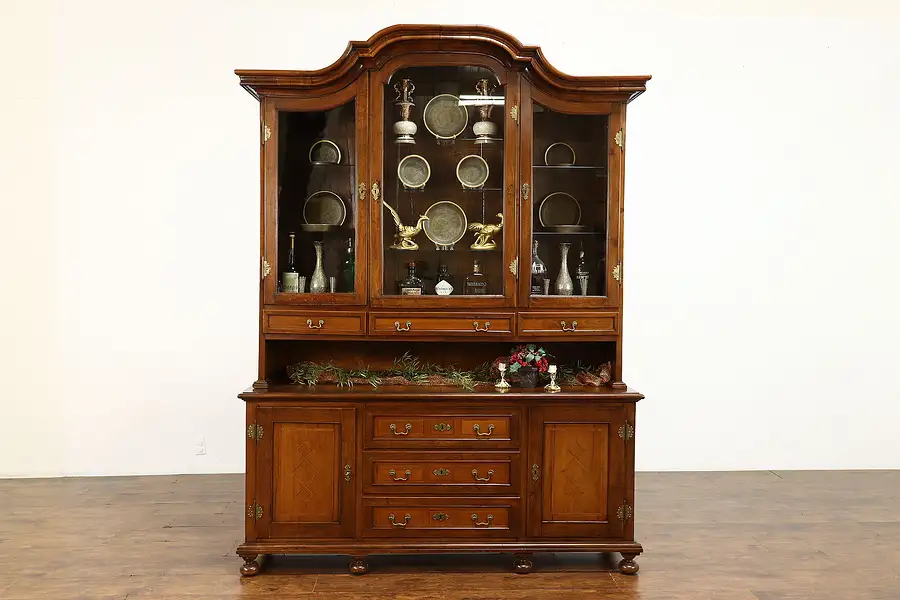 Main image of German Biedermeier Antique 1825 Sideboard, China Cabinet, Office Bookcase