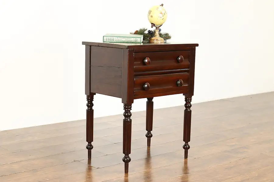 Main image of Empire Antique Cherry 2 Drawer Nightstand, End or Lamp Table