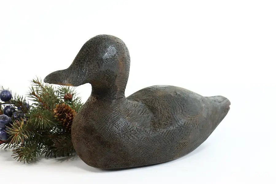 Main image of Farmhouse Carved Pine Vintage Duck Decoy Sculpture