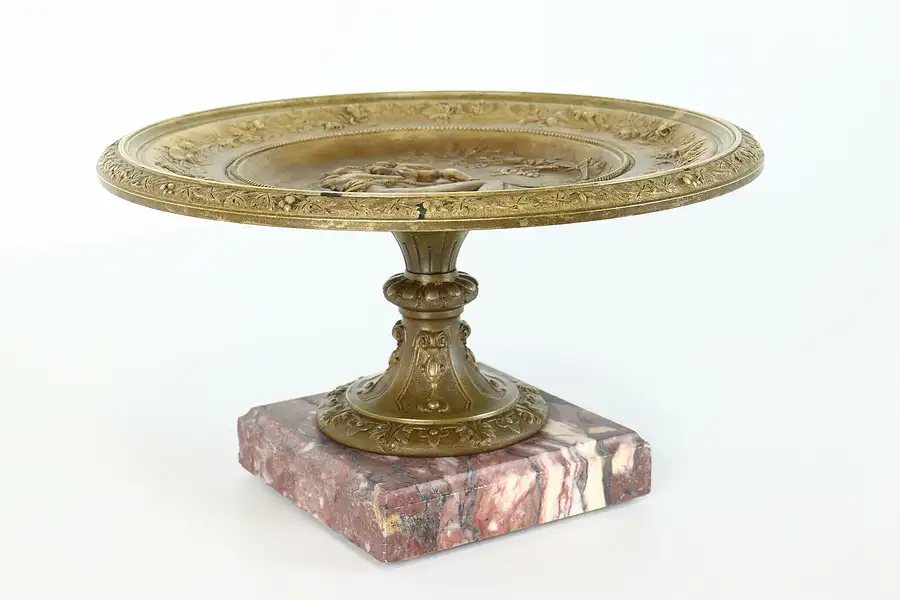 Main image of Victorian Antique Bronze Tazza or Card Tray, Marble, Albert Erdmann