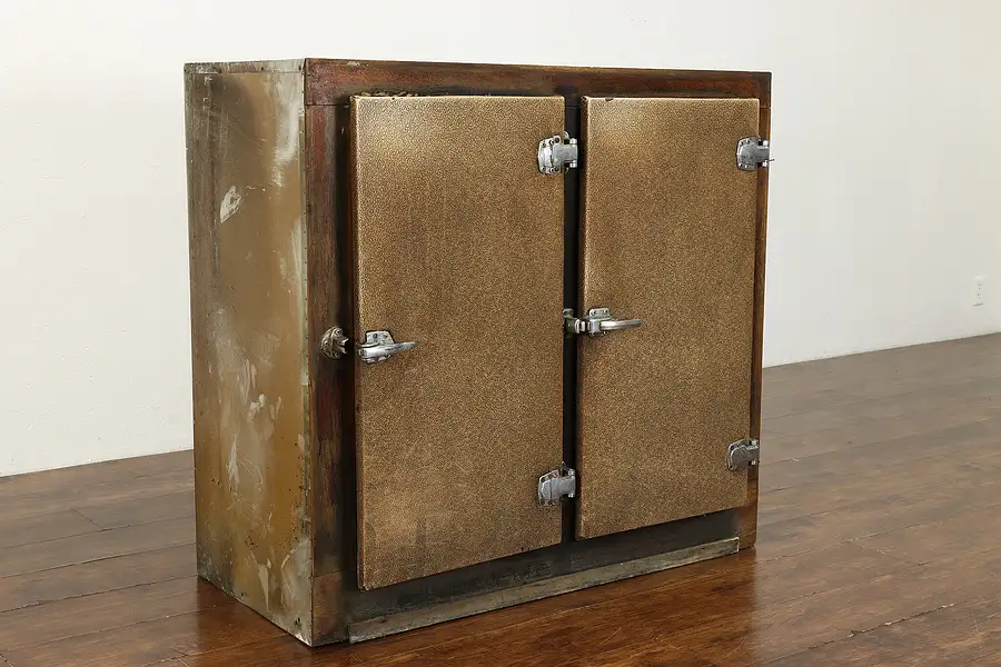 Main image of Art Deco Architectural Salvage Vintage Bar Cooler with Vinyl Doors