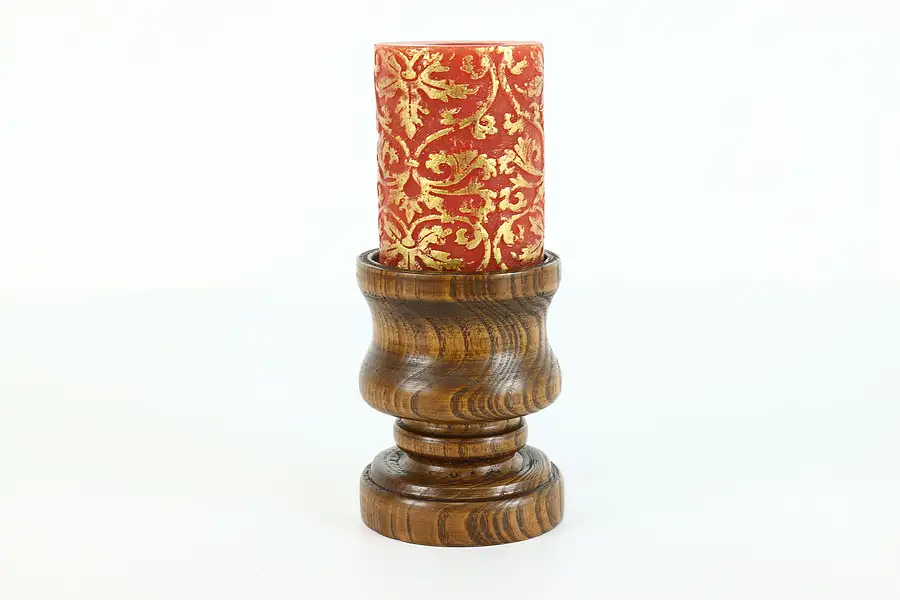 Main image of Farmhouse Vintage Ash Hardwood Candle Holder, E.B. Johnson