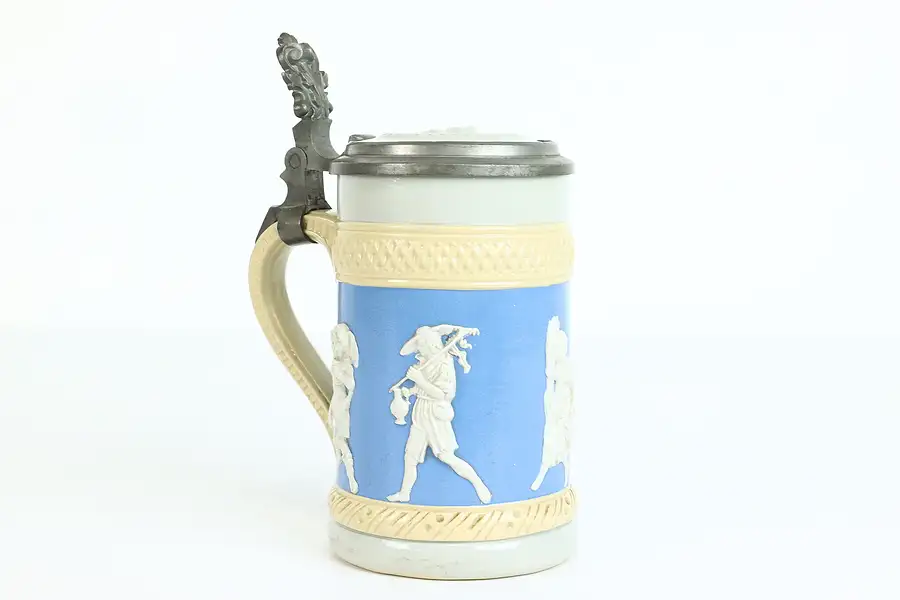 Main image of German Antique Hand Painted Stoneware Stein or Beer Mug, Villeroy & Boch