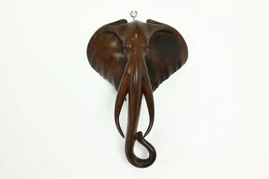 Main image of Elephant African Vintage Statue Traditional Hand Carved Rosewood Head