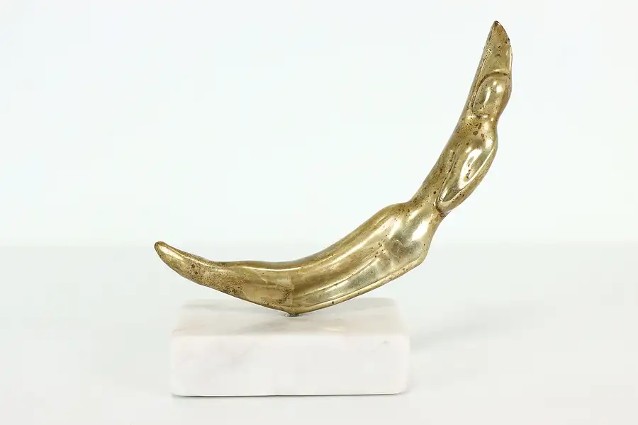 Main image of Luna The Moon Bronze Vintage Sculpture on Marble Base, Escobedo