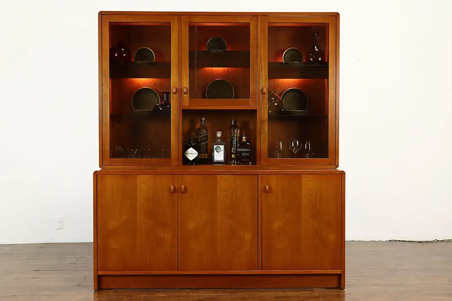 Main image of Midcentury Modern Vintage Teak Bar, China Curio Display Cabinet, Denmark