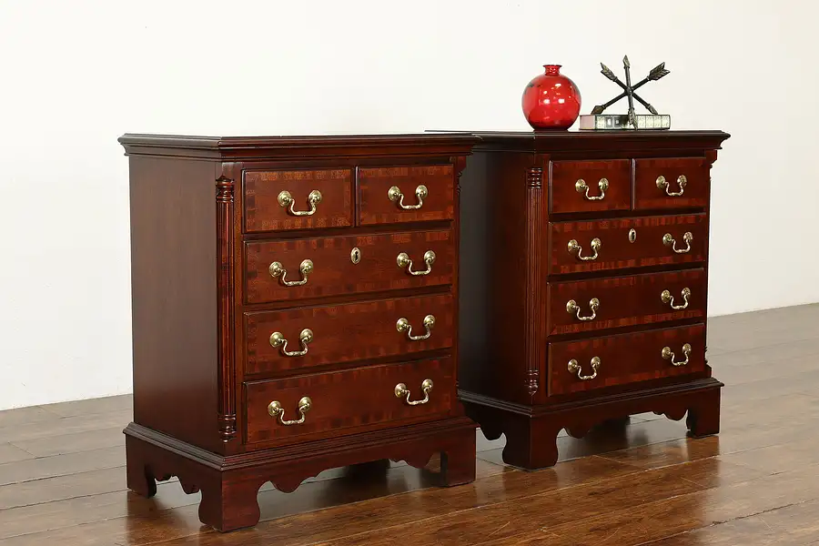 Main image of Pair of Vintage Mahogany Chests, Nightstands or End Tables, Lexington