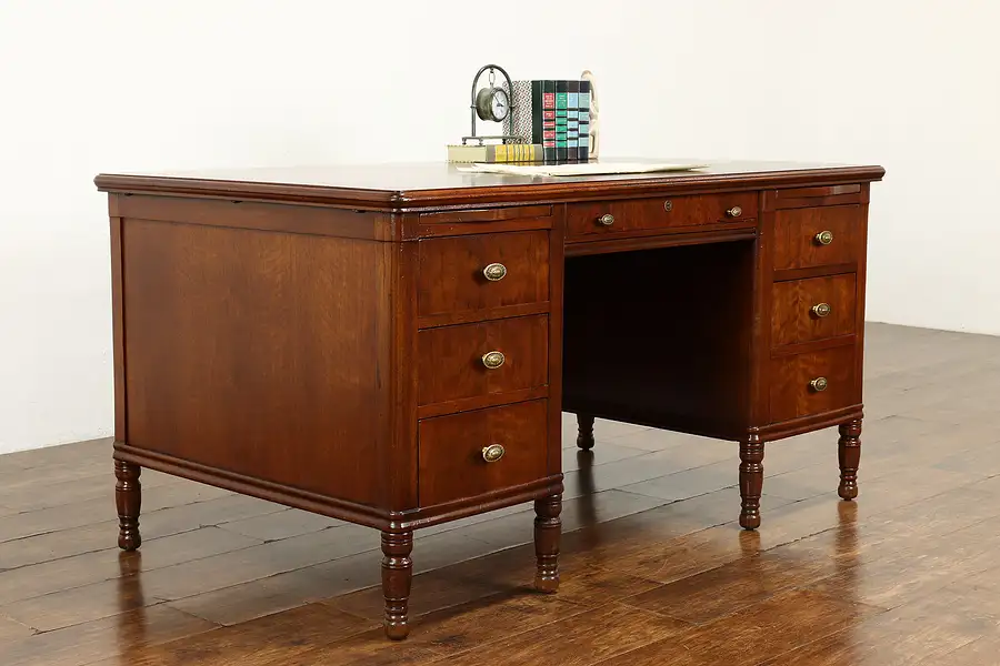 Main image of Traditional Antique Walnut Library or Executive Office Desk