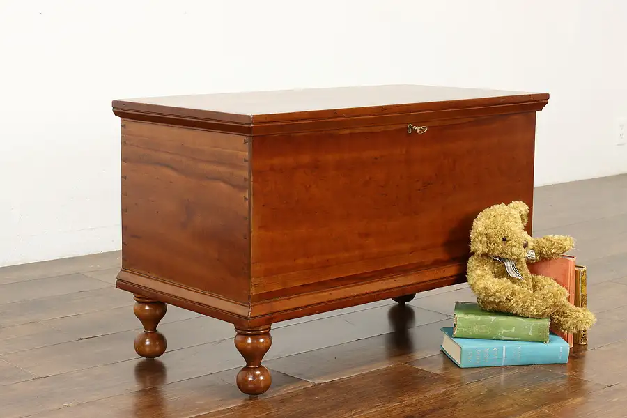 Main image of Farmhouse Antique 1840s Cherry Blanket Chest or Trunk