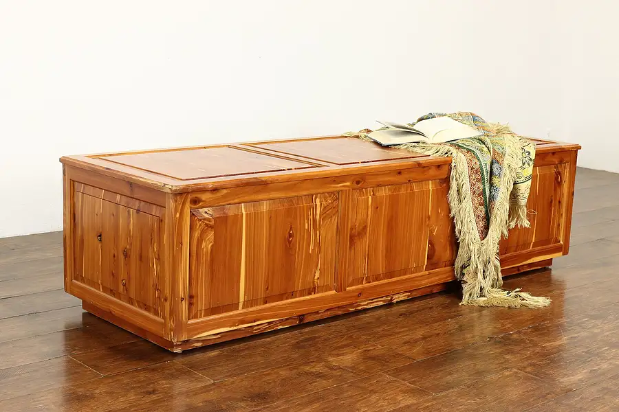 Main image of Farmhouse Vintage 6' Cedar Blanket Chest, Storage Trunk or Coffee Table