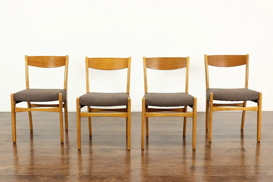 Main image of Set of 4 Midcentury Modern Vintage Dining or Office Chairs New Upholstery