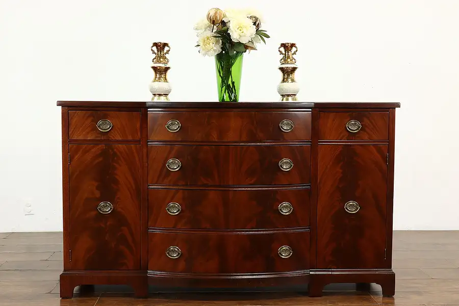 Main image of Traditional Federal Style Mahogany Vintage Sideboard, Server or Buffet