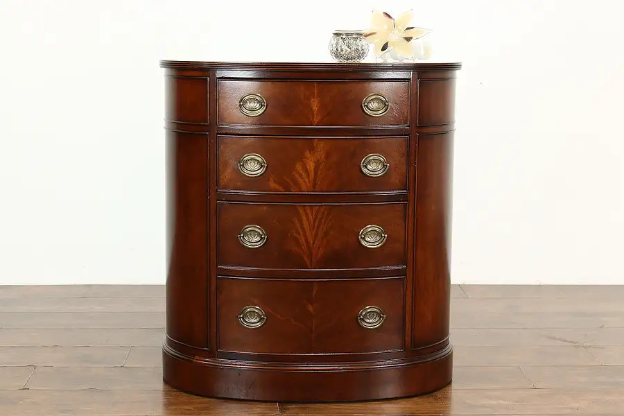 Main image of Traditional Georgian Vintage Mahogany Demilune, Hall Chest or Console