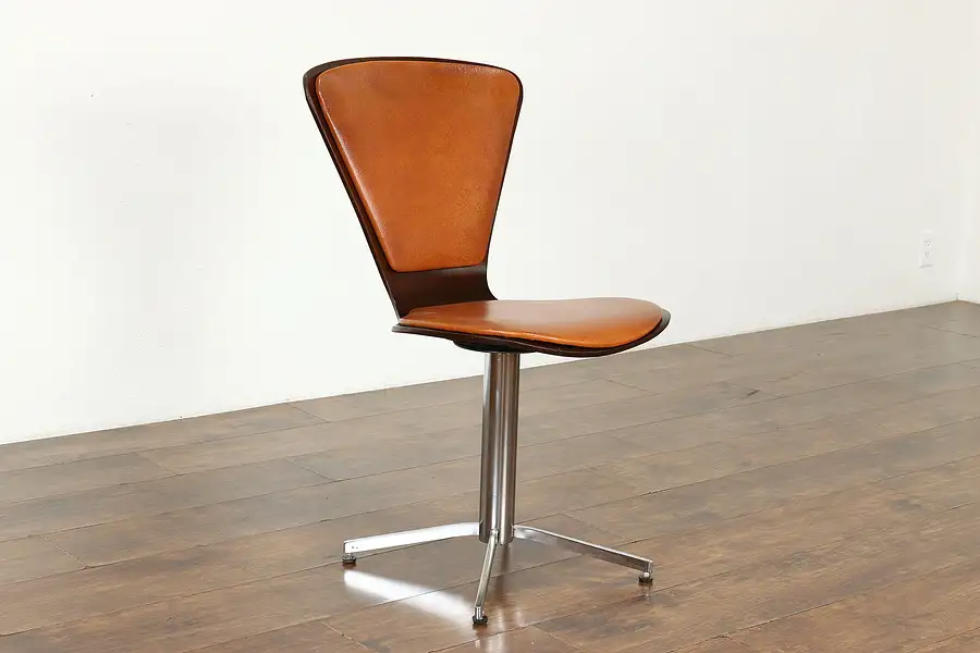 Main image of Midcentury Modern 1960s Vintage Swivel Chrome Office Desk or Vanity Chair