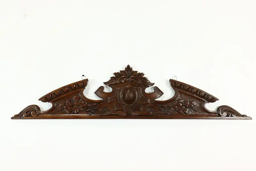 Main image of Black Forest Antique Architectural Salvage Carved Walnut Crest Fragment