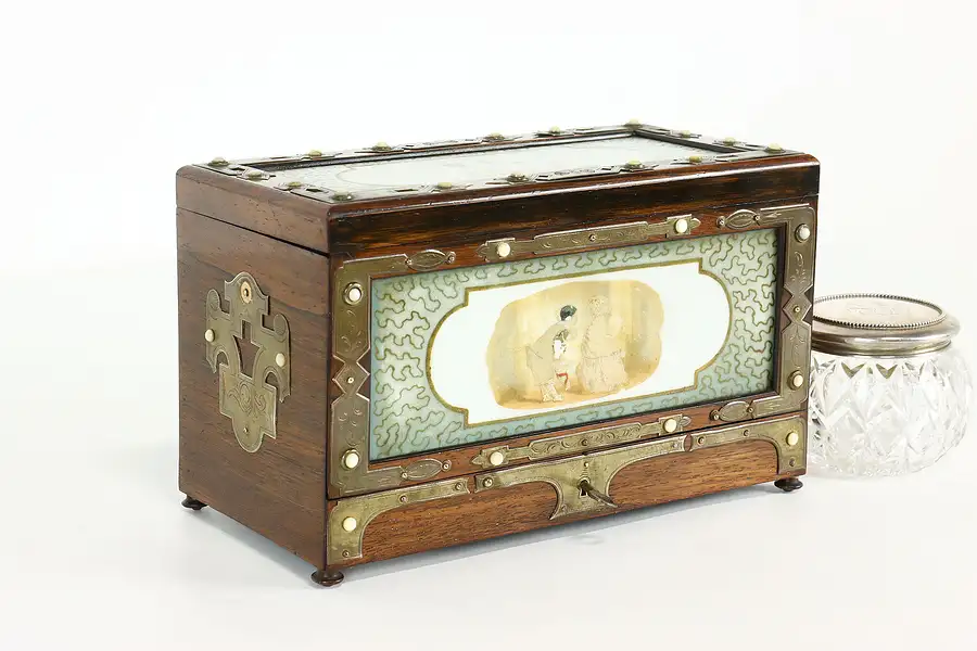 Main image of Chinese Antique Rosewood Memento Box or Jewelry Chest