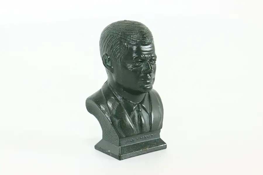 Main image of John. F. Kennedy Vintage Verdigris Bust Miniature Statue