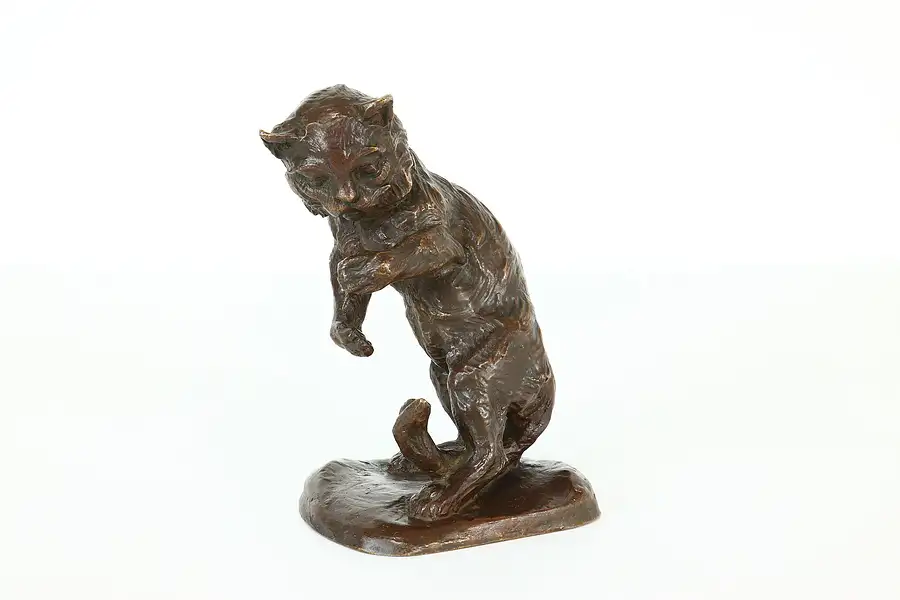 Main image of Farmhouse Antique Bronze Vintage Standing Cat Statue