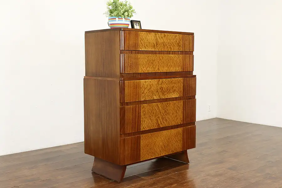 Main image of Midcentury Modern Vintage Mahogany Tall Chest or Dresser, Rway