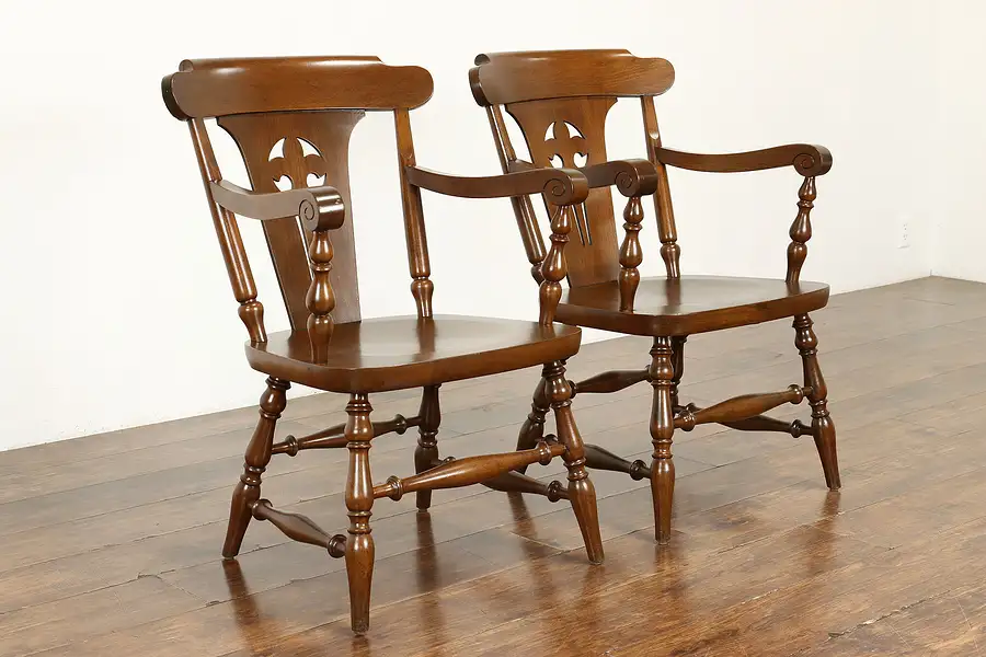 Main image of Pair of Traditional Antique Walnut Dining or Office Chairs, Milwaukee