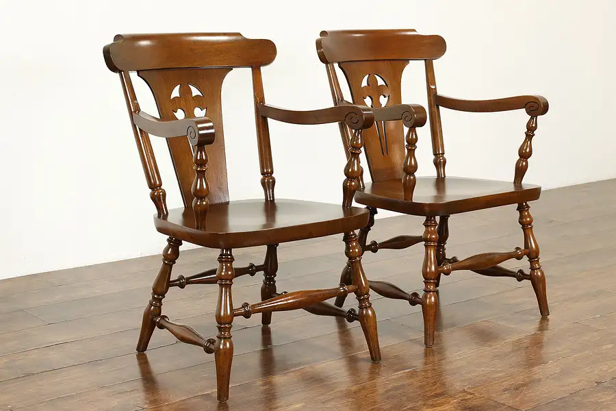 Main image of Pair of Traditional Antique Walnut Dining or Office Chairs, Milwaukee