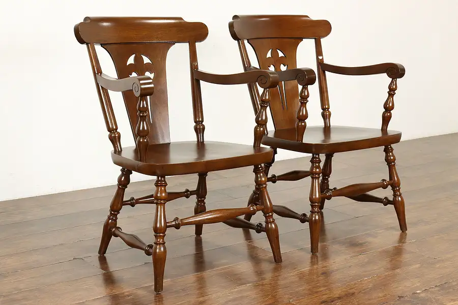 Main image of Pair of Traditional Antique Walnut Dining or Office Chairs, Milwaukee