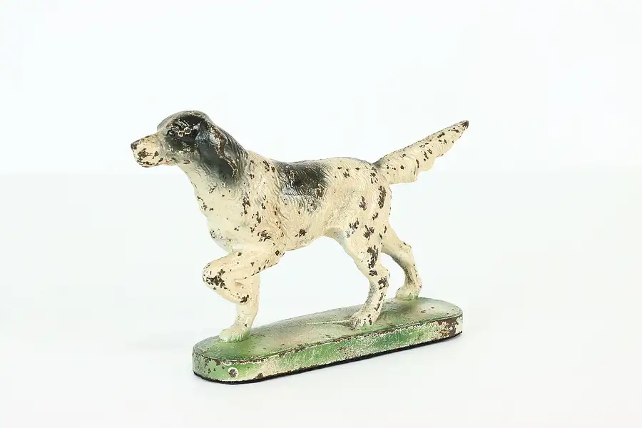 Main image of Farmhouse Antique Iron Painted English Setter Dog Door Stop