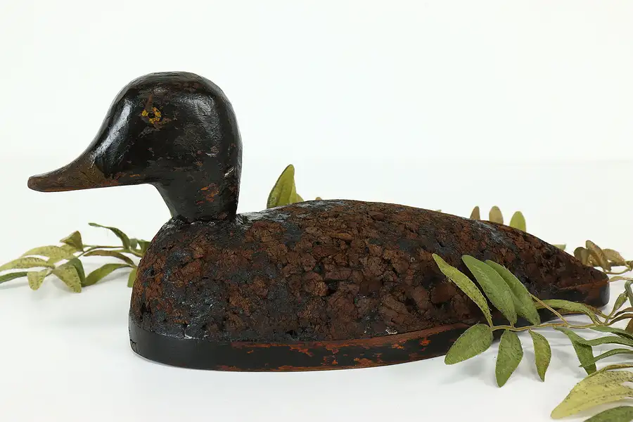 Main image of Farmhouse Carved Folk Art Antique Duck Decoy Cork Sculpture