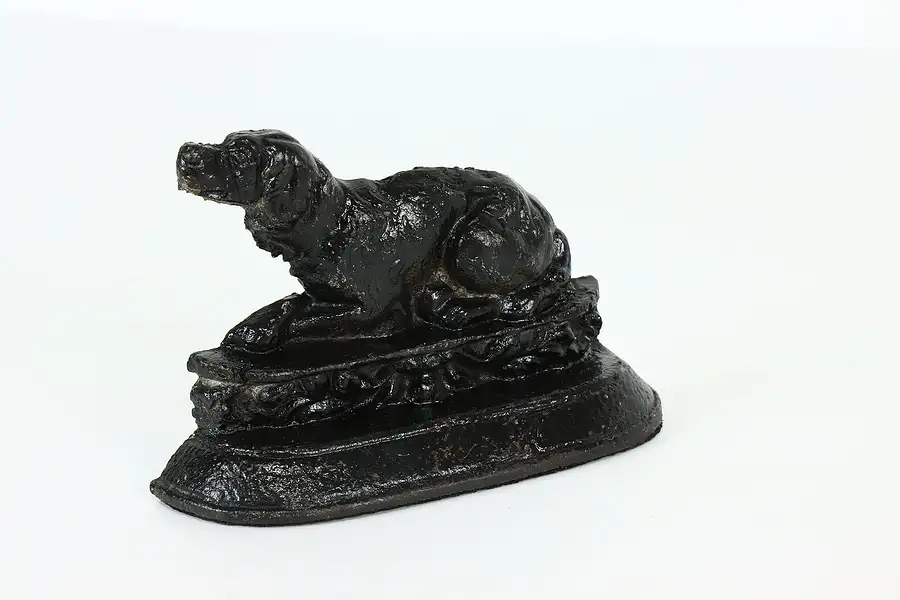 Main image of Victorian Farmhouse Antique Iron Painted Cocker Spaniel Dog Door Stop