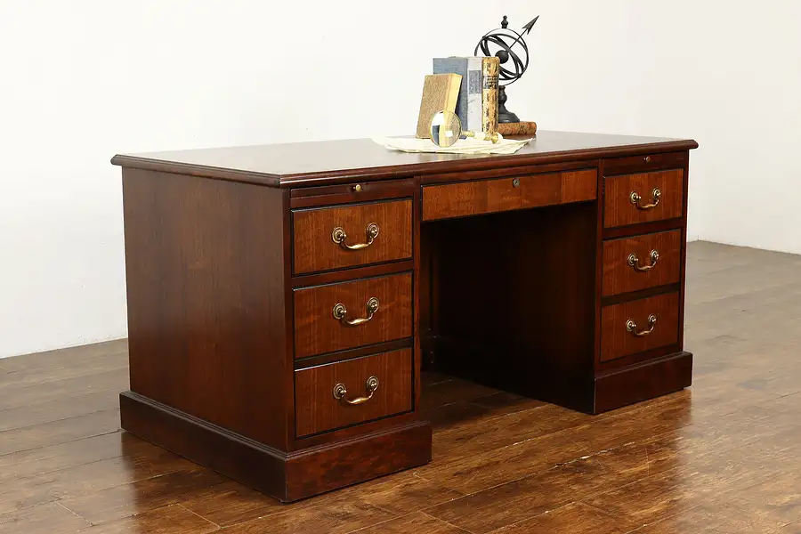 Main image of Traditional Vintage Walnut Office or Library Desk, Jasper Indiana