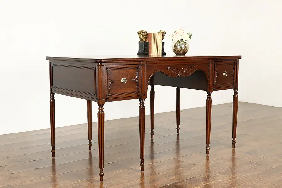 Main image of Traditional Antique Mahogany Office or Library Writing Desk, Hall Console