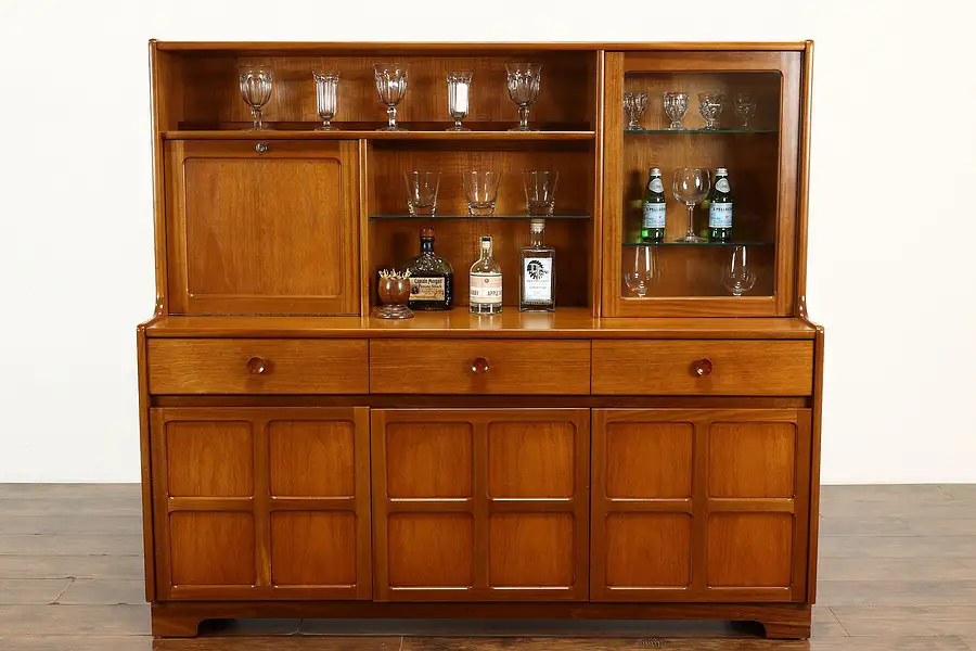 Main image of Midcentury Modern Vintage Teak Backbar, Server or Bar Cabinet, Nathan