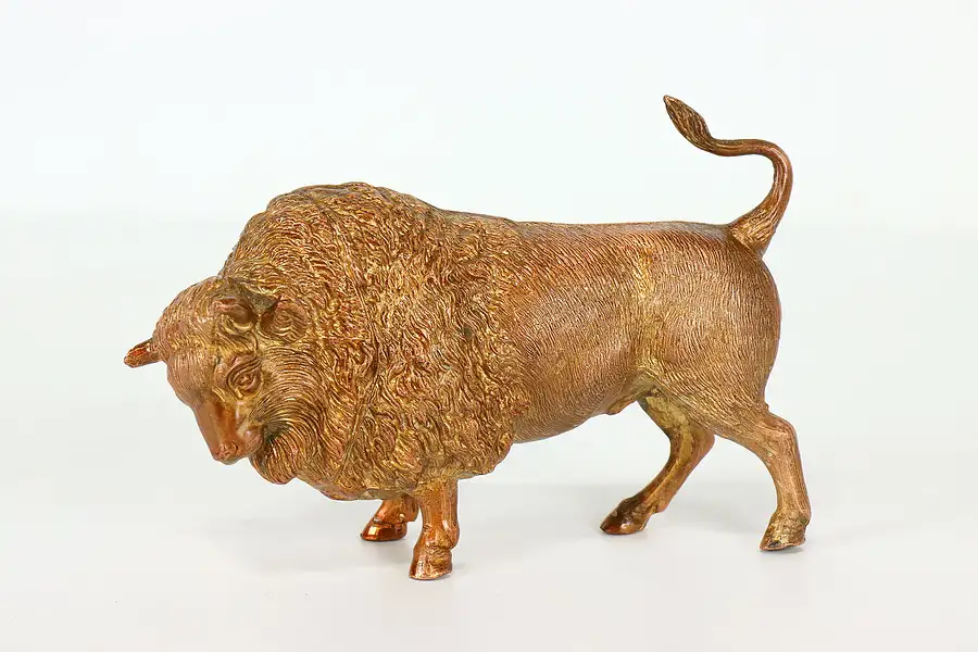 Main image of Buffalo or Bison Antique Sculpture, Copper Patina