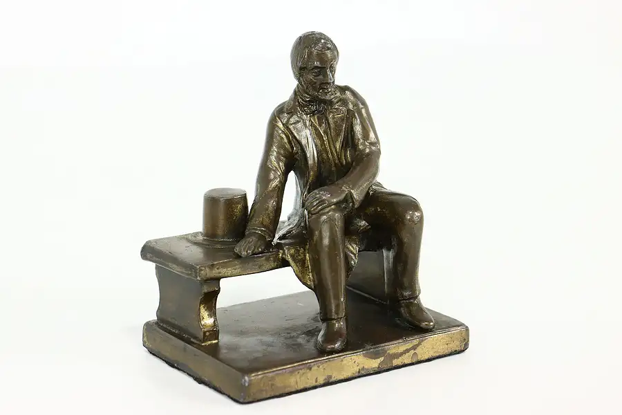 Main image of President Lincoln on Bench Antique Statue