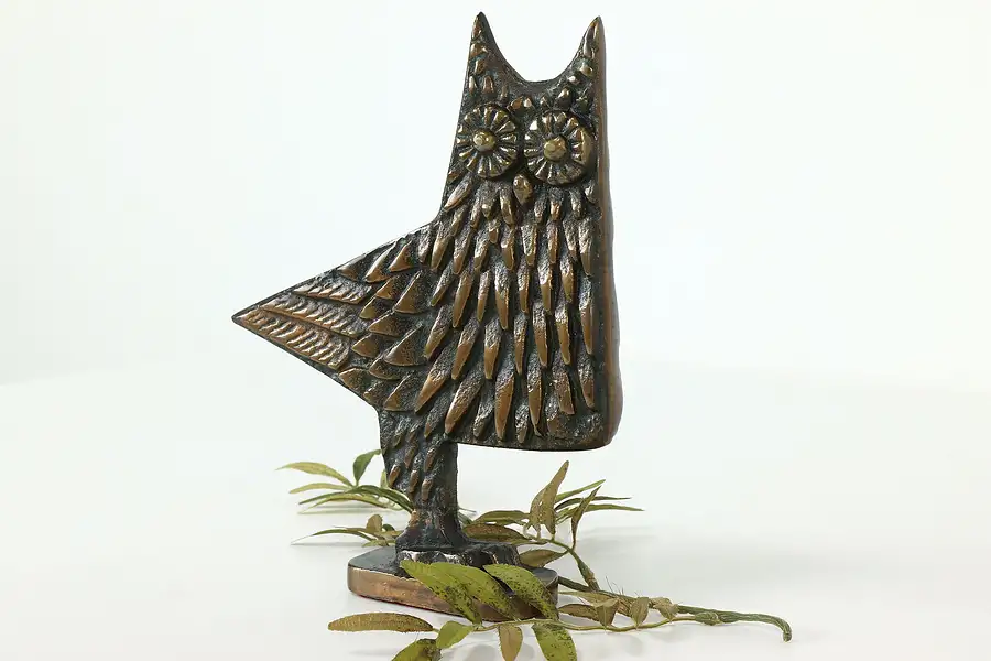 Main image of Bronze Vintage Sculpture Stylized Statue of an Owl