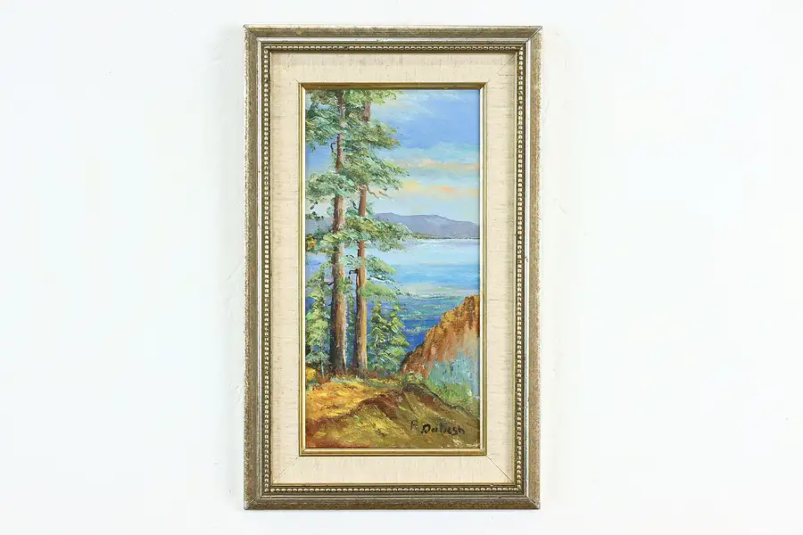 Main image of Lake Tahoe Landscape Vintage Original Oil Painting, Dobesh 16"