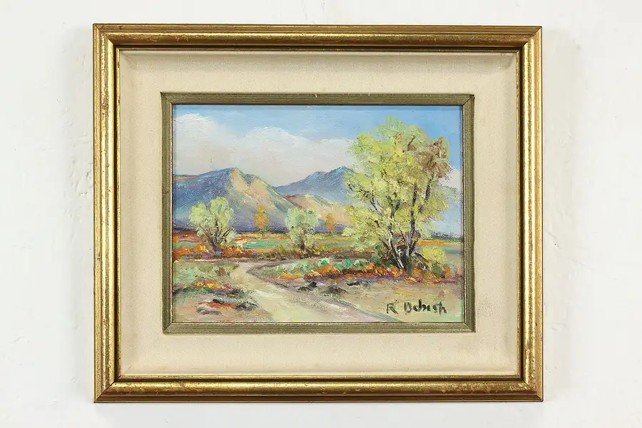 Main image of Mountain & Forest Landscape Vintage Original Oil Painting, Dobesh 12"