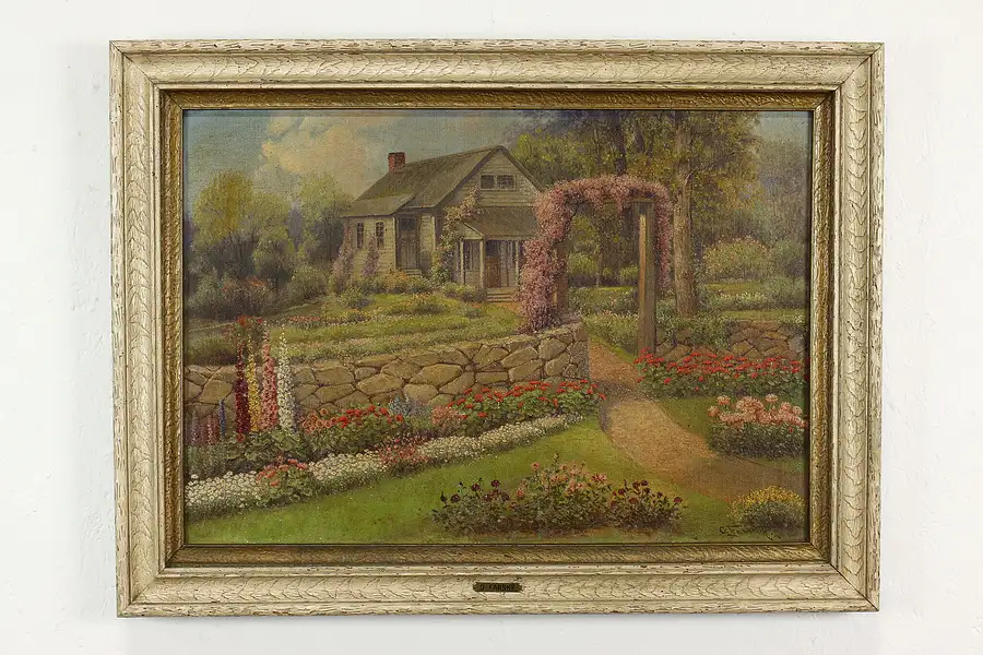 Main image of California Homestead Antique Original Oil Painting, Farsky 31.5"