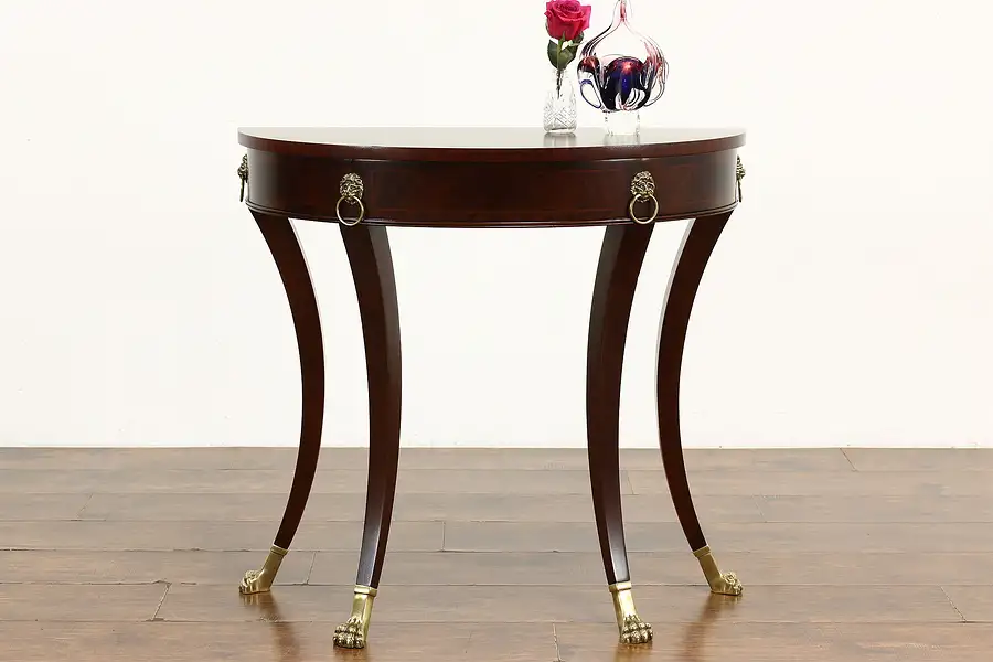 Main image of Georgian Style Vintage Mahogany Demilune Console table, EJ Victor