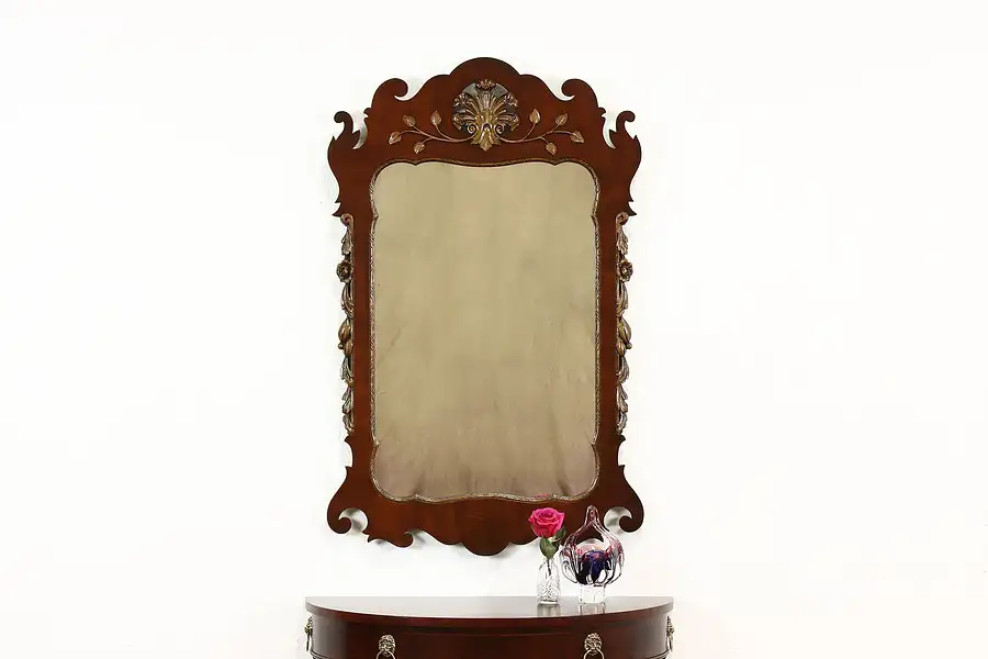 Main image of Georgian Style Vintage Carved Mahogany Wall Mirror, Kindel