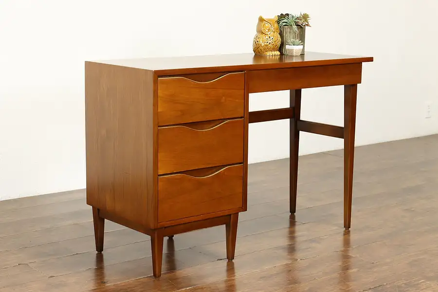 Main image of Midcentury Modern Vintage 60s Walnut Small Desk or Vanity, Martinsville