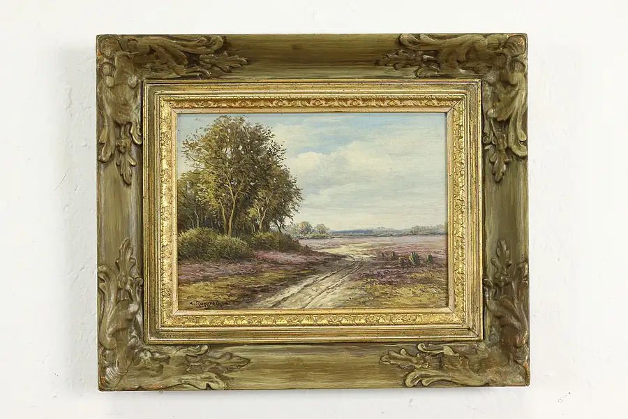 Main image of A Forest & Winding Path Vintage Original Oil Painting, Rupprecht 17"