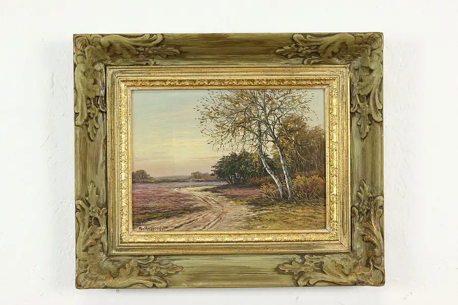 Main image of Flower Field & Trees Vintage Original Oil Painting, Rupprecht 17"