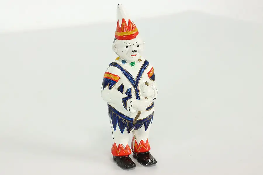 Main image of Cast Iron Vintage Hand Painted Clown Bank