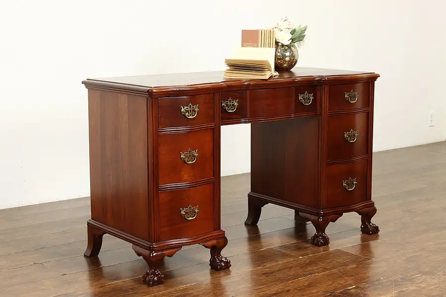 Main image of Georgian Style Vintage Mahogany Small Office Desk or Vanity, Kling