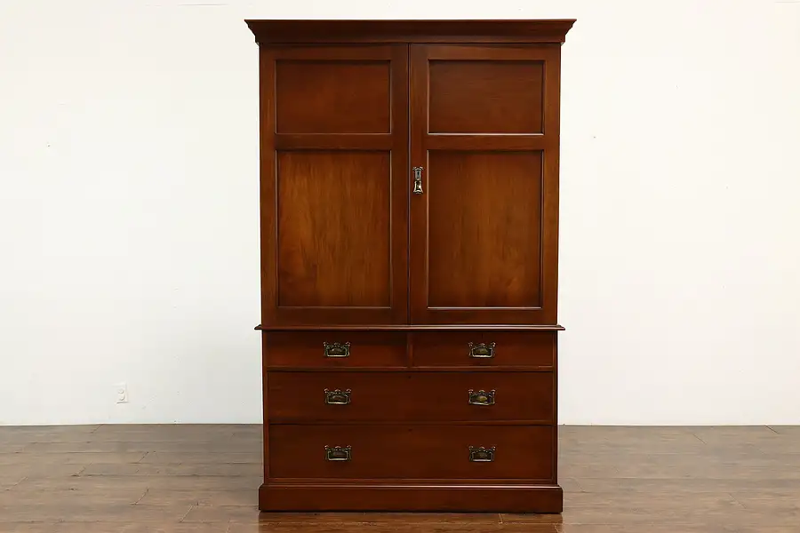 Main image of Scottish Antique Walnut Chifferobe, Wardrobe or Closet, Wylie Glasgow